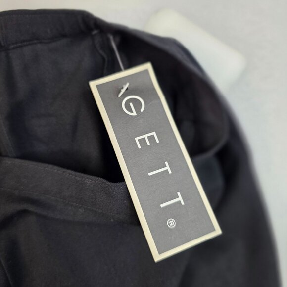 Wool Maxi Skirt Large Black Split Detail Classic Long Length by Gett New - Picture 5 of 9